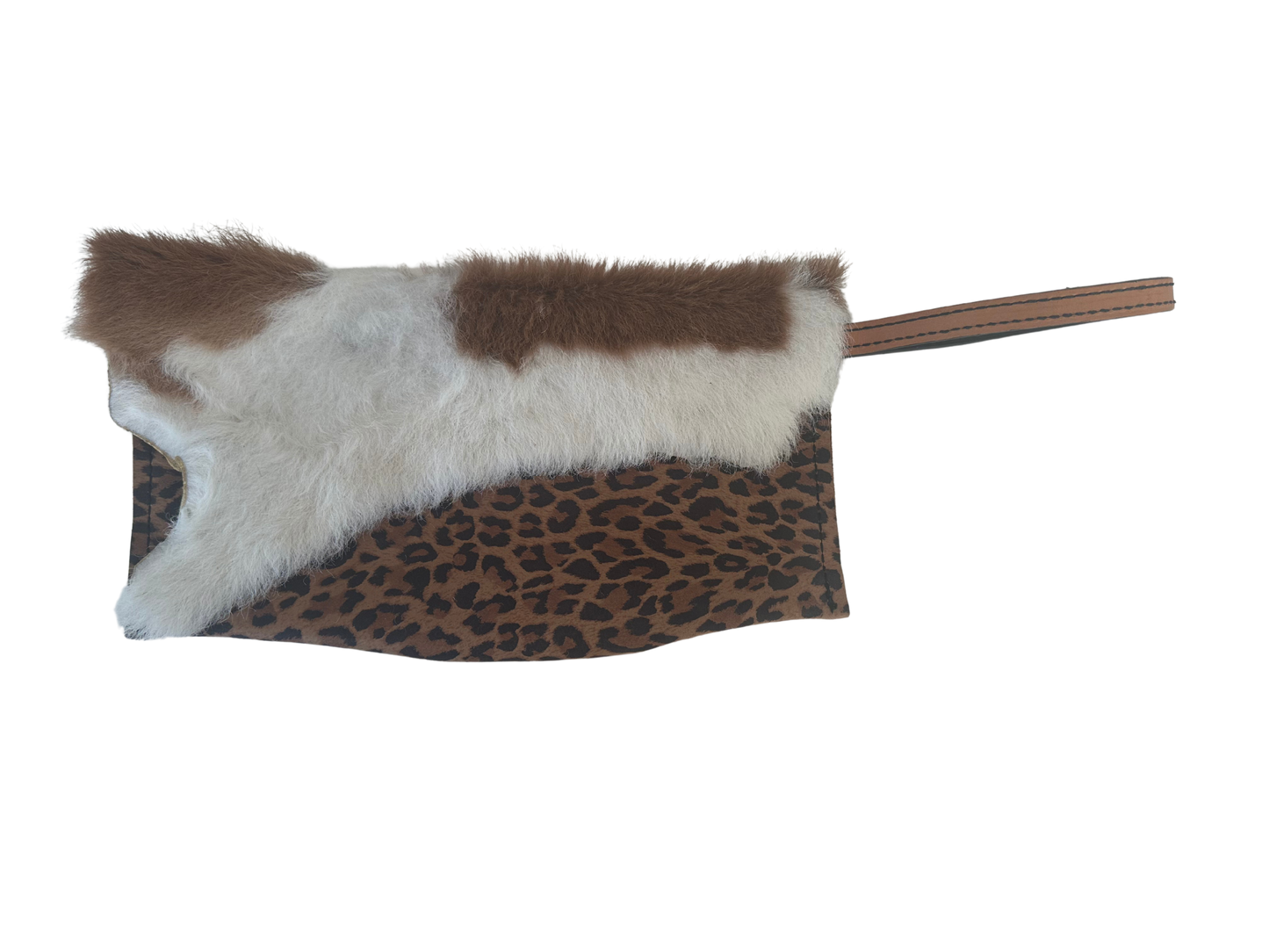 Cowhide & Leopard Wristlet
