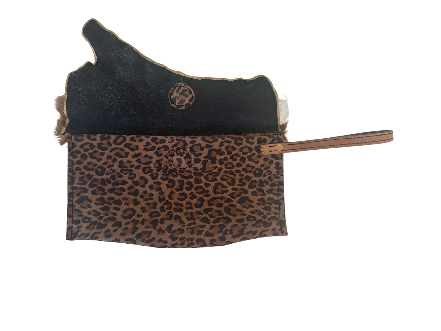 Leopard Luxe Fur-Trimmed Wristlet