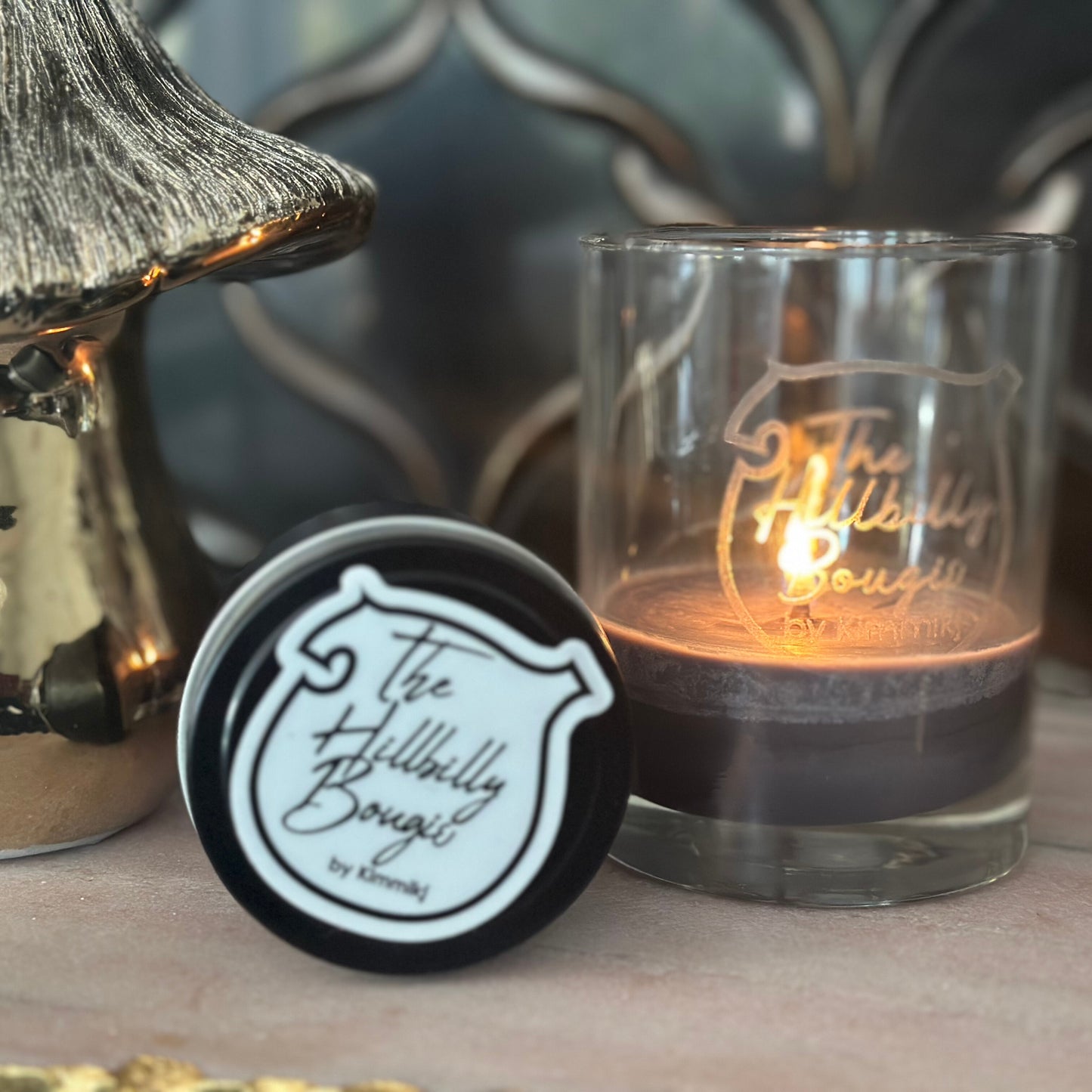 Hillbilly Bougie Whiskey Glass Candle – Luxury Scented Candle & Reusable Glass