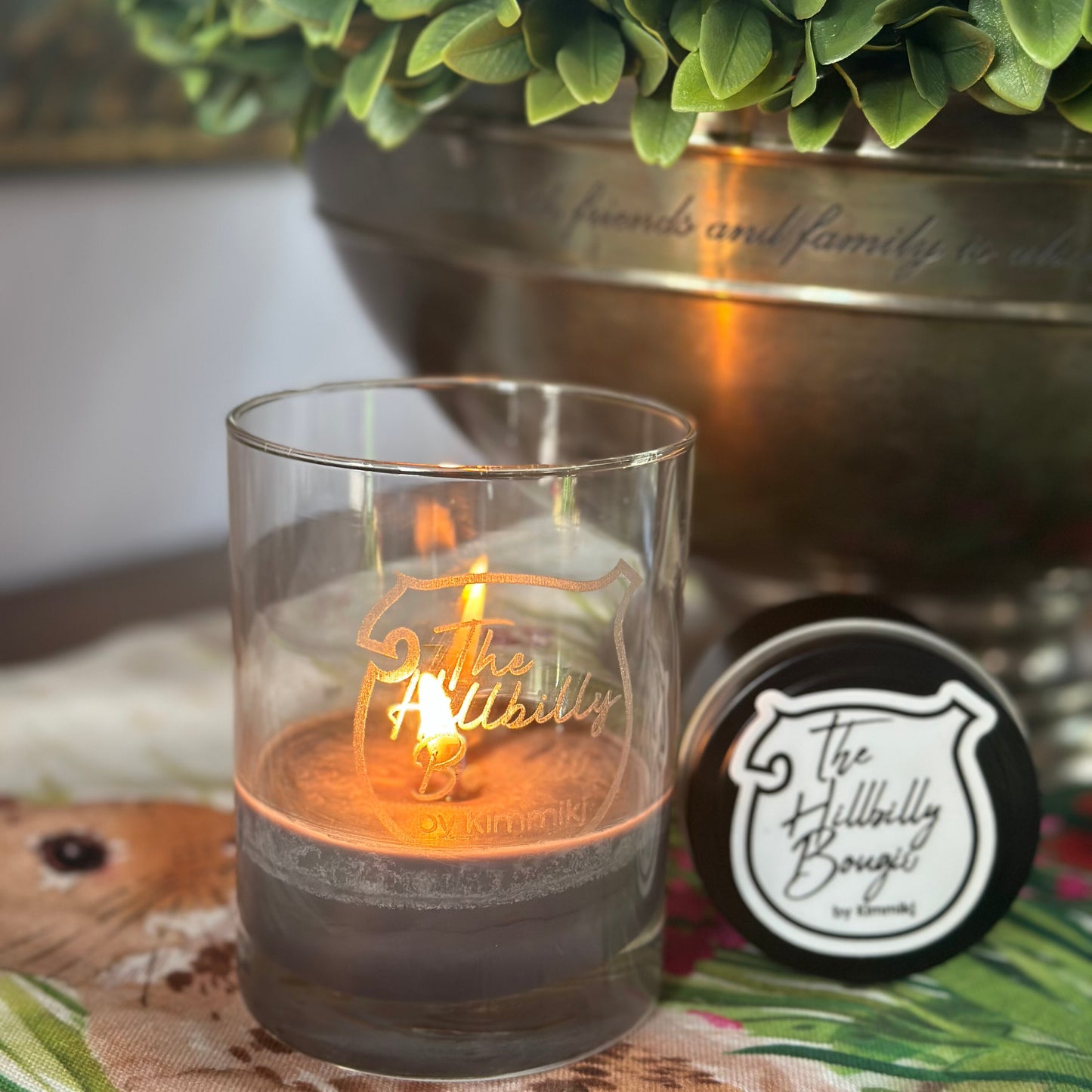 Hillbilly Bougie Whiskey Glass Candle – Luxury Scented Candle & Reusable Glass
