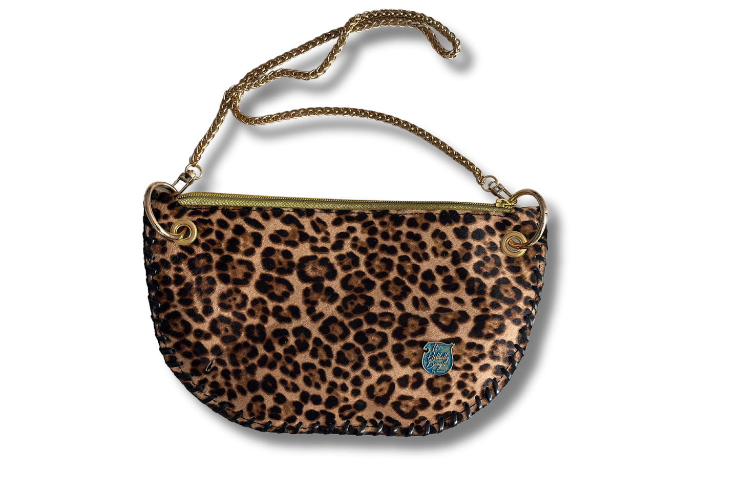 Leopard Heart Hair-On-Hide Crossbody Bag